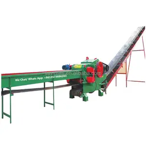 Large waste wood wooden pallets chipper / tree branches chopper cutting machine