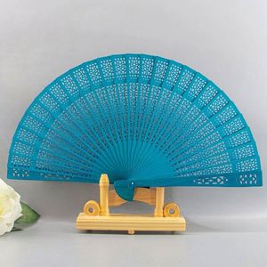 Factory Wholesale Custom Printed Handmade Flower Type Color Fragrant Wood Fan Baking Paint Classical Craft Advertising <b>Gift</b> Lady - Product Image 3