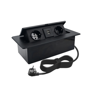 Prise de courant électrique escamotable pour table, double USB, prise UE dissimulée, vente directe usine, idéale pour les salles de conférence - Product Image 1