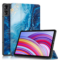 Pour Xiaomi Redmi Pad Pro 12,1 pouces 2024, étui de protection pour tablette en cuir PU coloré, support pliable à trois volets, rabat magnétique