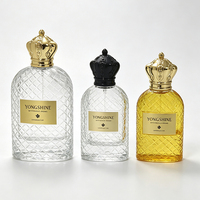 Botol Parfum Kaca Berlapis Emerald Green 30ml 50ml 100ml dengan Set Kotak Hadiah Mewah Tutup Mahkota Emas Siap Kirim