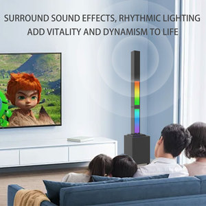 Sistema de barra de sonido para fiestas de 45W, Subwoofer, efectos de luz, micrófonos inalámbricos duales para Bluetooth 5,0, control remoto para películas de Karaoke en casa - Product Image 5
