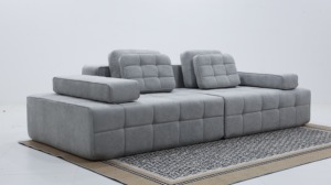 Sofá Cama Tapizado en Pelo de Conejo de Lujo, Sofá de Ocio Moderno y Cómodo con Cojín de Esponja - Product Image 3