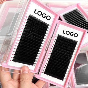 Extensions de cils en cachemire noir mat personnalisées, courbure <span class=keywords><strong>LU</strong></span>, plateaux d'extensions de cils individuels pour volume - Product Image 2