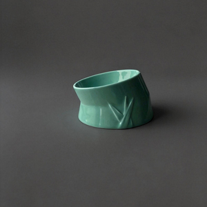 Modern <b>Ceramic</b> Pet Bowl Green Non-Slip Design for <b>Dogs</b> Indoor Use - Product Image 1