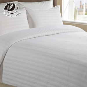 Nhà Máy Customized Hotel Bed Linen 100% Cotton Khách Sạn 3Cm Stain Duvet Cover Trắng <span class=keywords><strong>Set</strong></span> - Product Image 5