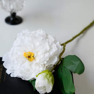 Automne couleur fait à <span class=keywords><strong>la</strong></span> main 2 têtes bord brûlé coréen mariée pivoine Faux fleur pour <span class=keywords><strong>la</strong></span> fête des mères décoration de <span class=keywords><strong>la</strong></span> maison Vase Arrangement - Product Image 6