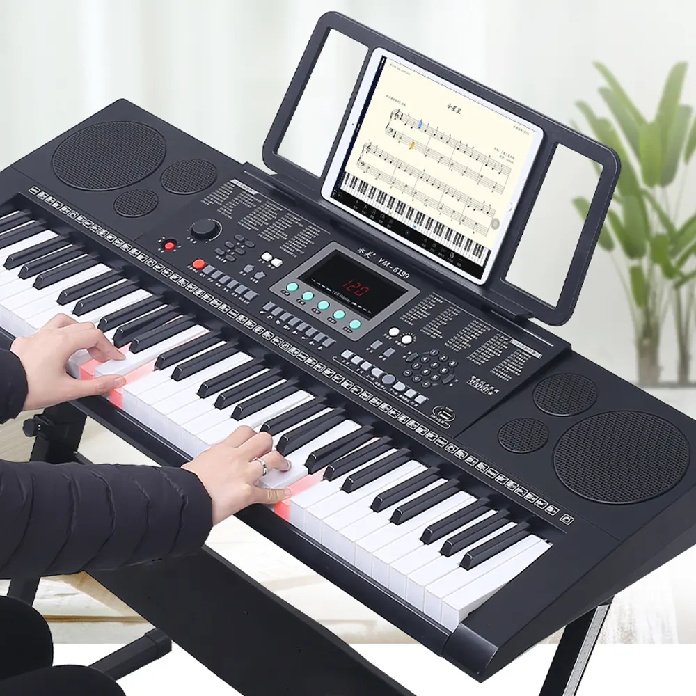 Computador eletrônico de teclado musical, teclado colorido de entrada de piano para instrumento musical