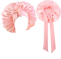 <strong>Best</strong> <strong>Selling</strong> High Quality <strong>Silk</strong> <strong>Bonnet</strong> With Long Elastic Tie Large Size <strong>Hair</strong> Care Sleeping Cap Home Use Satin <strong>Bonnet</strong>