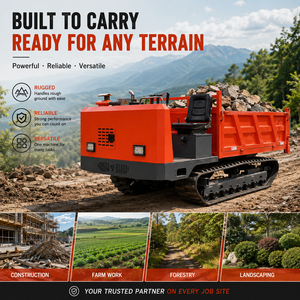 <span class=keywords><strong>Mini</strong></span>-dumper électrique sur chenilles en caoutchouc, rotation et basculement haute performance, moteur <span class=keywords><strong>Kubota</strong></span> 6.5hp, pour jardin, Chine, nouveau modèle - Product Image 1