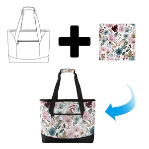 Sacs isothermes à fermeture éclair avec doublure en PEVA, motif floral, faible MOQ, grande capacité, portables, impression à la demande, sacs de pique-nique écologiques - Product Image 1