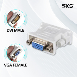 Adaptateur VGA DVI 24+5 broches mâle-femelle haute vitesse blanc certifié ROSH pour caméra, ordinateur de bureau, ordinateur portable, projecteur, imprimante iOS - Product Image 2