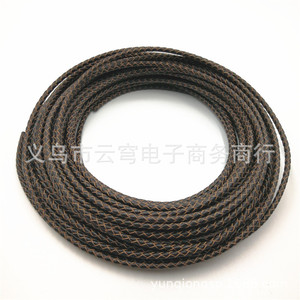 Genuine Leather <b>Rope</b> Black Round Woven Cord For <b>Bracelet</b> Necklace Pendant Jewelry Making Yiwu Origin - Product Image 3