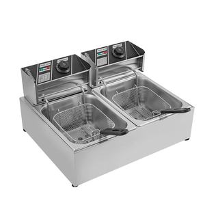<span class=keywords><strong>Friteuse</strong></span> électrique en acier inoxydable à réservoir simple/<span class=keywords><strong>double</strong></span>, directement de l'usine, pour brochettes, frites et autres aliments frits, 36V - Product Image 2