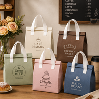 Sac isotherme triangulaire personnalisé de qualité supérieure avec logo, multicolore, en non-tissé et feuille d'aluminium, pour livraison de repas de boulangerie à emporter