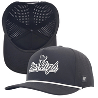 Casquette de baseball personnalisée en caoutchouc PVC avec logo, 5 panneaux, fermeture snapback, respirante, imperméable, avec trous découpés au laser, pour le sport et les activités de plein air