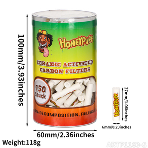 Honeypuff phong cách cổ điển 150 cái/hộp 6 mét than hoạt tính lọc lời khuyên thuốc lá cho hút phụ kiện - Product Image 6