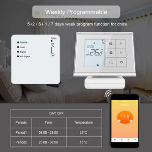 HY010 RF <span class=keywords><strong>sans</strong></span> <span class=keywords><strong>fil</strong></span> Thermostat plancher chauffant Smart Life maison hôtel WiFi chaudière à <span class=keywords><strong>gaz</strong></span> 5A - Product Image 2