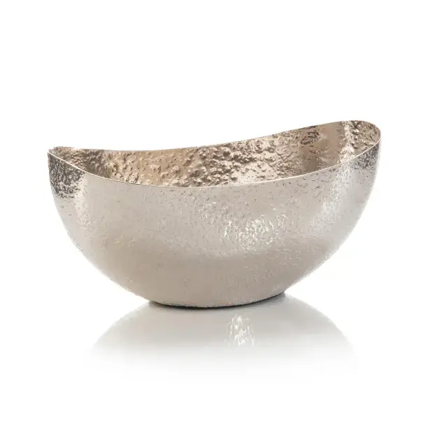 Ciotola in metallo minimalista luccicante lucido Design alla moda in alluminio Food Server Bowl indiani catering e mense