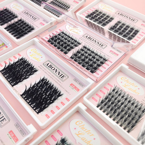 Abonnie Segmented False Eyelashes Mink <b>Fur</b> Thick Style DIY Heat Fused Extension Kits - Product Image 3