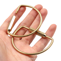 Porte-clés artisanaux, anneaux en laiton en forme de D, pendentifs en métal nordique, anneaux en cuivre pur rétro pour hommes et femmes
