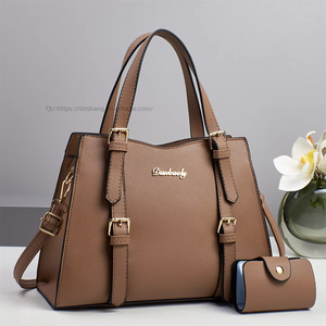 Luxury Designer Women's Split PU Leather Shoulder Bag <b>Zip</b> Closure Top Handle Crossbody Handbag for Women - Product Image 5