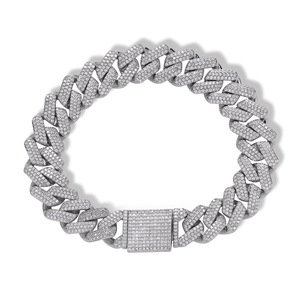 Pulsera de Cadena Cubana de 13 mm de Zirconio Completo, Estilo Industrial Pesado, para Hombre, de Moda, Lijing, Collar Tanjing - Product Image 4