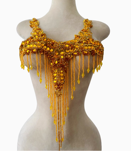 Ecoparto in cristallo di perle fantasia con perline Applique con nappine abbigliamento moda accessorio abito fai da te artigianato maglione cappotto ornamenti - Product Image 6