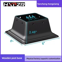 Base de colonne en acier galvanisé robuste HX Contemporary - Résistante à la corrosion - Modèle 4x4 - Support de montage pour extérieur