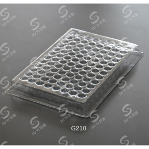 แผ่นรีแอคชั่นเพลท 96 หลุม แบบสี่เหลี่ยม ฐานแบน ผลิตจากพลาสติก PP ใช้แล้วทิ้ง สำหรับห้องปฏิบัติการ ยี่ห้อซูโจว เมดิคอล ยูนิเวอร์ซิตี้ รุ่น G208 - Product Image 3