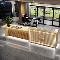Comptoir de réception pliable moderne et luxueux, design incurvé, surface solide, écologique, garantie 10 ans, hôtels, écoles, hôpitaux