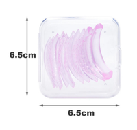 Nouveautés : 5 paires de tampons de rehaussement de cils en silicone sans colle, couleurs rose et bleu pailleté, pour permanente de cils