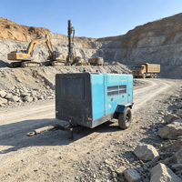 Compresseur d'air mobile diesel à vis PDSH600S monté sur remorque, 17 bars, pour forage DTH, sablage et construction routière