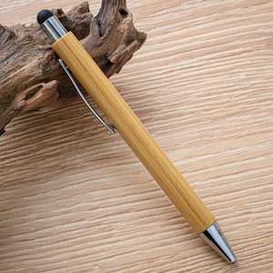 Promotional Advertising Cheap Custom Logo Durable UV Printed 4-Color Touch Active Stylus Bamboo Wooden Ballpoint <b>Pen</b> - Product Image 5