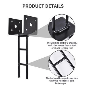 Ancrage <span class=keywords><strong>de</strong></span> poteau JH-Mech personnalisé en forme <span class=keywords><strong>de</strong></span> H stable et robuste Deux barres horizontales Support <span class=keywords><strong>de</strong></span> base <span class=keywords><strong>de</strong></span> poteau galvanisé - Product Image 3