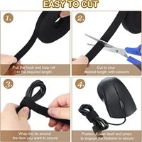 Sangles auto-adhésives réutilisables en polyester/nylon, double face, ultra-résistantes, écologiques, lavables et thermocollantes pour sacs, vêtements et chaussures