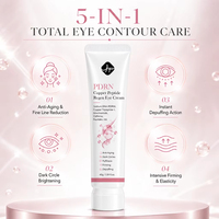 Crème Contour des Yeux Anti-Âge Raffermissante et Hydratante au Collagène PDRN GHK-Cu, Peptide de Cuivre, pour Atténuer les Rides et les Cernes