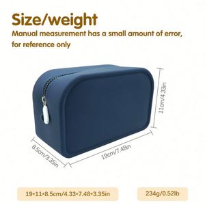 Bolsa de Maquillaje de Silicona Reutilizable Ecológica, Práctica y Duradera, con Cierre de Cremallera, Gran Capacidad, Estilo Moderno - Product Image 5