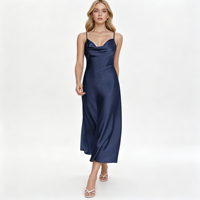 Robe de soirée mi-longue sirène en mousseline unie à sequins, col halter, dos nu, taille naturelle, nouvelle mode sexy pour femme - Collection été