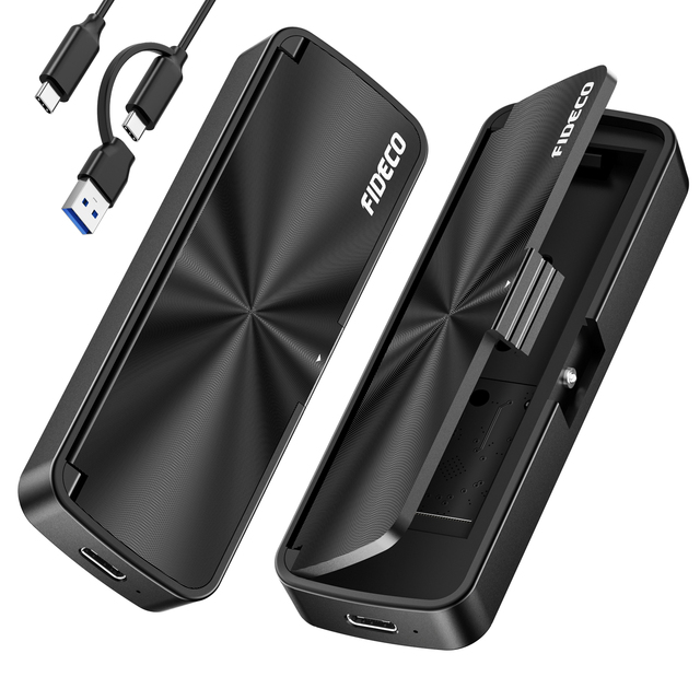 FIDECO New Design Usb 3.2 10Gbps Pcie Adapter to Type c M.2 Ssd Nvme case Enclosure