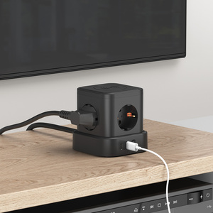 Cube điện EU tiêu chuẩn bộ chuyển đổi tháp 5 AC cửa hàng 4 <span class=keywords><strong>USB</strong></span> Bộ sạc mở rộng ổ cắm 4 <span class=keywords><strong>USB</strong></span> đầu ra với bộ sạc không dây - Product Image 5