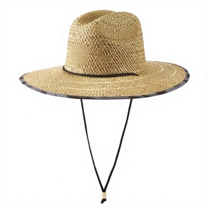 Chapeau de paille vert en feuilles de palmier à très large bord pour l'été, la plage, le surf, le style cowboy, pour usage extérieur, vente en gros - Product Image 3