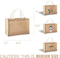 Sac fourre-tout en jute personnalisé, sac en lin grossier, intérieur laminé, poignée souple