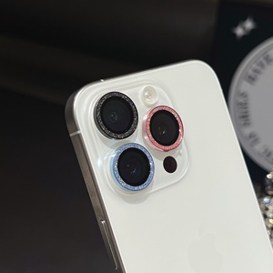 Maxun Đầy Màu Sắc Kim Cương Long Lanh Bling Kim Loại Vòng Glass Bảo Vệ Phim 13C Máy Ảnh Ống Kính Bảo Vệ Đầy Đủ Cho iPhone 11 15 16 Apple - Product Image 6