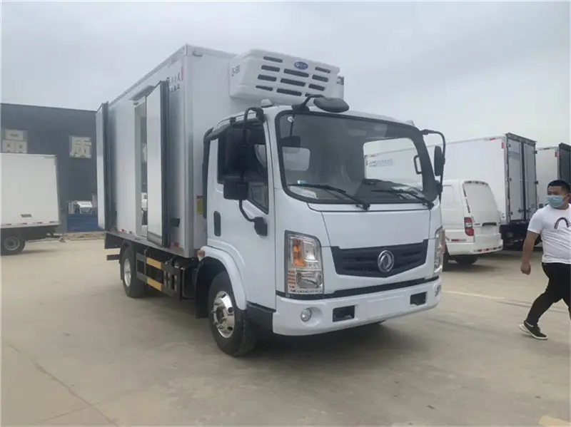 Dongfeng EV 새로운 에너지 하이브리드 4.2 미터 사용자 정의 절연 트럭 수송 야채와 과일 냉장 트럭