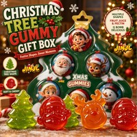 TikTok Virale Kerstboom-thema Cadeaubox met Santa, rendier en sneeuwpopvormige zoetzure snoepjes - Perfect voor afternoon tea parties