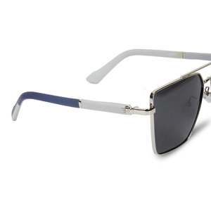 แว่นกันแดดดีไซน์เนอร์รุ่น NOVISON Jk-26626-106 UV400 หรูหรา ทนทาน กรอบสีเงิน เลนส์สีน้ำเงิน TAC โพลาไรซ์ แบบสองบริดจ์ สำหรับทั้งชายและหญิง กำลังเป็นที่นิยม - Product Image 2