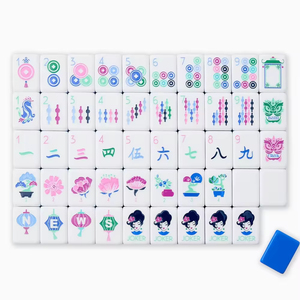 Ensemble de Mahjong de luxe Grand Millennial Lola Aqua Blue à 4 couches, 160 pièces, tuiles de Mahjong américaines en acrylique, pour cadeau de vacances - Product Image 3