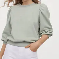 도매 일반 드롭 어깨 크루 넥 운동복 사용자 정의 로고 인쇄 여성 플러스 사이즈 양털 땀 셔츠