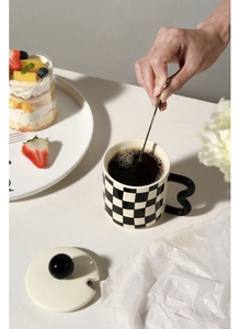 High Quality Wholesale Mug Gift Ceramic Set Basic Style Striped Black White Unique Ceramic Coffee Mugs - Product Image 3